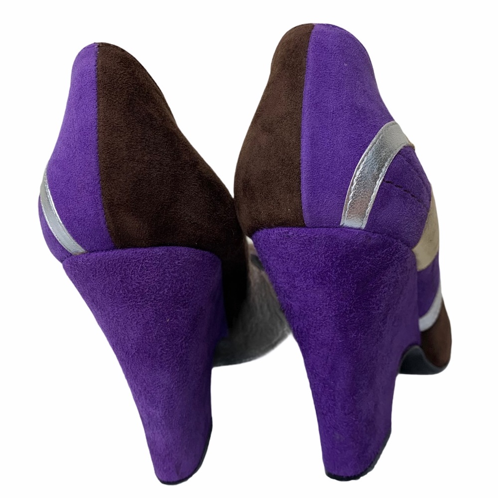 Marc Jacobs Purple Suede Mod Maryjane Wedge Heels - Picture 5 of 11